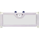 Aqrau - 1.75 m Barrière de Sécurité de Lit Enfant Rail de Lit Pliable Barrière de Protection Bébé Chambre à Coucher Gris - Modèle petit ours (2 Côté)