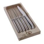 Laguiole Jean Dubost 97600 Set de 6 Couteaux Steak Tout Inox, Argent