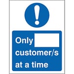 Seco Health & Safety Poster Only __ customer/s at a time Window Cling Film 15 x 20 cm