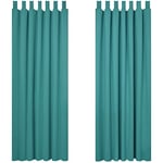 Deconovo Lot de 2 Rideaux occultants Thermiques Opaques et Anti-Froid, 200 x 140 cm (Hauteur x Largeur), Turquoise