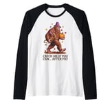 Catch Me If You Can... After Pie Thanksgiving Bigfoot Raglan Baseball Tee