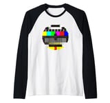 Vintage Television TV Test Card Glitch Raglan Baseball Tee