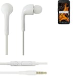 Headphones for Samsung Galaxy Xcover 4s headset in ear plug white