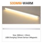 Warm Light 50CM indoor lighting Bande Lumineuse LED Sans Fil avec Capteur de Mouvement, Rechargeable par USB, Luminaire Décoratif d'Nik, Idéal pour une Armoire, une Cuisine ou une Chambre à Coucher, 10/20/30/50cm ""Nipseyteko