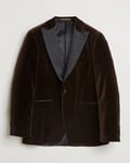 Oscar Jacobson Frampton Velvet Tuxedo Blazer Brown