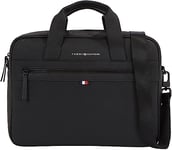 Tommy Hilfiger Sacoche Ordinateur Homme Essential PU Computer Bag 14 Pouces, Noir (Black), Taille Unique