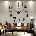 Nazalus-Vente chaude-Grande Horloge murale autocollant noir salon Chambre