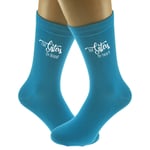 Not Sisters by Blood but Sisters by Heart Printed White Ladies Turquoise Socks