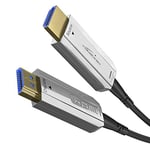 KabelDirekt – 100m Câble optique HDMI compatible avec (HDMI 2.0a/b, 2.0, 1.4a, 4K Ultra HD, 3D, Full HD, 1080p, HDR, ARC, Highspeed avec Ethernet, PS4, XBOX, HDTV) PRO Series