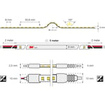 SLC LED Strip S2 Mono 9,6W 3000K IP54, 5M, 24V