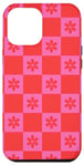 Coque pour iPhone 12 Pro Max Grand damier classique à carreaux orange et rose