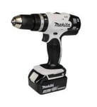 Makita Perceuse-visseuse à percussion sans fil LXT blanc + 2x18V 3,0Ah batteries + chargeur DC18RC (DHP453RFEW)