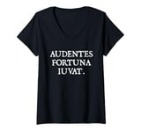 Womens Audentes Fortuna Iuvat. - Fortune Favors the Bold. V-Neck T-Shirt