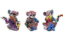 Lesser & Pavey British Designed Graffiti Ornament | Home Decor Animal Ornaments For All Homes or Offices | Decorative Home Accessories For All Types of Homes - (Three Wise Monkeys)