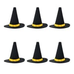 6 kpl Halloween Mini Huopa Noitahatut Viinipullon Sisustus Tee-se-itse askartelu Halloween-juhliin kodin baarin koristelutarvikkeet musta lippalakki