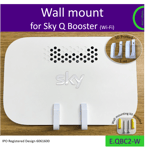 Old Sky Q Booster wall bracket. Holder Mount - white. Made in the UK by us.