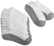 Jefferies Socks Boys' Seamless Toe Athletic Low Cut (Pack of 6), White/Grey, L