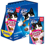 Purina Felix Party Mix Snack Chat Picnic Mix avec Poulet, Fromage et Dinde, 8 boîtes de 60 g