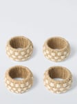 John Lewis Jute Woven Stitch Napkin Rings, Set of 4, Natural