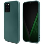 Moozy Lifestyle. Coque en silicone pour Samsung S20 Plus, vert foncé – Coque légère en silicone liquide avec finition mate et doublure en microfibre douce, coque en silicone de qualité supérieure - Neuf