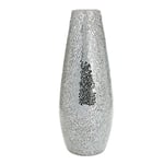 London Boutique Grand vases pour Fleurs de 45,7 cm 40 cm - Décoration en mosaïque à Paillettes - Vase en Verre Scintillant - Cadeau (Forme de Balle Rose Noire)