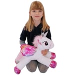 Peluche Licorne Blanc 50cm Poney Cheval Magique Avec Ailes