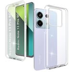 XCYYOO Coque Xiaomi Redmi Note 13 Pro 5G 360 Degrés Coque Redmi Note 13 Pro 5G Housse Transparente à 360 Degrés avec Étui D'écran Intégrée de Protection en Silicone Cover Ultra-Fine et Antichoc Case