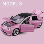 1:32 Tesla Model X Model 3 Model S Model Y Legering Bilmodell Diecasts Leksaksbil Ljud Och Ljus Barnleksaker För Barnpresenter Pojkleksak Model 3 Pink