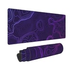 Flinbooke Topographic Mouse Pad Large XL Gaming Purple Desk Mat Big Long Extended Computer Keyboard Mousepad Non Slip for Laptop Home Office Decor Accessories 11.8 x 31.5 in