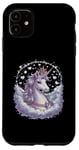 Coque pour iPhone 11 licorne imaginative avec des étoiles