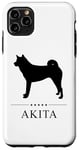 Coque pour iPhone 11 Pro Max Silhouette noire Akita