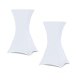 Lot de 2 Nappe de table haute pliante blanche 110x80 cm, décoration banquet