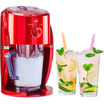 Neo Ice Crusher Slush Machine Electric Crushed Ice Maker with Removable Jug for Blending Slushies, Cocktails, Frappe, Coffee and Iced Tea (Red)