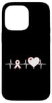 iPhone 14 Pro Max Heart Beats Pulse Ribbon Wear Red Heart Disease Awareness Case