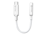 Alogic Elements Pro - Usb-C Till Uttagsadapter För Hörlurar - 24 Pin Usb-C Hane Till Minijack Hona - 10 Cm - Vit - Aktivt Chip