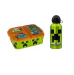 Stor - Multi Compartment Sandwich Box + Water Bottle 400 ml - Minecraft