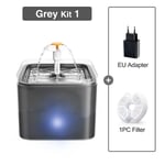 Fontaine a Eau pour Chat Filtre d'Eau 1.5W 2L/67.64OZ led Cycle Automatique Avec Adaptateur Noir