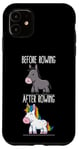 Coque pour iPhone 11 Avant et après Rowing Unicorn Rower