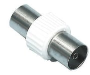 Adaptateur avec fiche coaxiale femelle 9,5mm et fiche femelle 9,5mm, normes euro