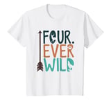 Youth Four Ever Wild 4th Birthday Boy Girl Fourth Bday 4 Years Old T-Shirt