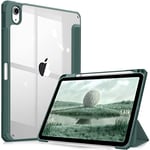 FINTIE Coque pour iPad 10ème Génération 10.9 Pouces 2022 - [Rangement de Stylet] Coque Rigide et Transparente Claire, Housse Antichoc avec Bords en TPU Veille/Réveil Auto, Vert Forêt