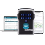 MASTER LOCK Smart Connected Key Safe Wall Mounted, Bluetooth or Combination, Medium 83 x 127 x 59 mm, Outdoor, for professionals, Black and Grey