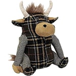 Riva Paoletti Highland Cow Doorstop - Remplissage De Sable Poids Lourd - 100% Polyester - 22 X 24 X 15 Cm (9" X 9" X 6" Pouces) - Conçu Au Royaume-Uni