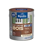 RIPOLIN - Peinture pour Bois Intérieur/Extérieur - Sans Sous-couche Ultra-couvrant - Résiste aux Intempéries, UV et Chocs - Protège et Magnifie - Lessivable - Satin - 2,5L - Teck