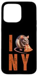 Coque pour iPhone 15 Pro Max Funny NY City Rat Mangeant Pizza Pepperoni