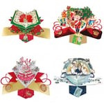 Second Nature 3D Pop Up Christmas Cards - Set of 4 Cards