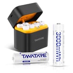 Tanatare 8 Pack Rechargeable AA Lithium Batteries with 2.5h Fast Charger,1.5V Output 3000mWh Low Self Discharge AA Li-ion Battery