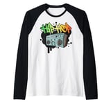 Hip hop dance street art graffiti spray paint dancing dancer Raglan Baseball Tee