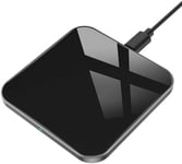 AGPTEK Wireless Charger, Qi-Certified 15W Max Fast Wireless Charging Pad Compatible with iPhone 16/15/14/13/12/11 Max/XS Max/8, for Samsung Galaxy S24/S23/S22/S20, AirPods Pro, Black (No AC Adapter)