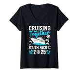 Womens Cruising Together Matching Cruise Trip South Pacific 2025 V-Neck T-Shirt